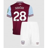 West Ham United Tomas Soucek #28 Hjemmebanesæt Børn 2024-25 Kortærmet (+ Korte bukser)